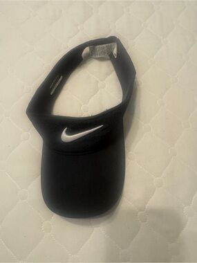 Nike Black Visor with Silver Swoosh